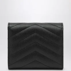 Saint Laurent Punge & Kortholder*Cassandre Matelassé Multi-Foldet Tegnebog Sort