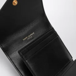 Saint Laurent Punge & Kortholder*Cassandre Matelassé Multi-Foldet Tegnebog Sort