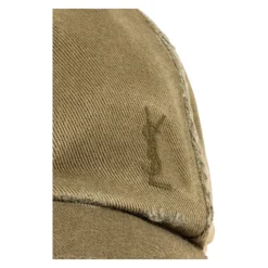 Saint Laurent Huer & Kasketter*Cassandre Washed Denim Baseball Cap Grøn