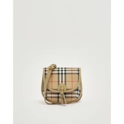 Burberry Skuldertasker*Check Crossbody Taske Beige