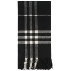 Burberry Tørklæder*Checked Cashmere Scarf Sort