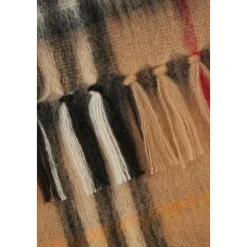 Burberry Tørklæder*Checked Mohair Wool Scarf Beige
