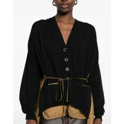 UMA WANG Striktrøjer & Sweatere*Cotton and Silk Cardigan Sort