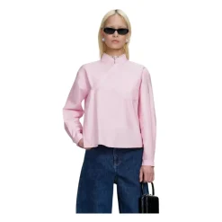Self Portrait Bluser & Skjorter*Cotton Asymmetric Shirt Pink