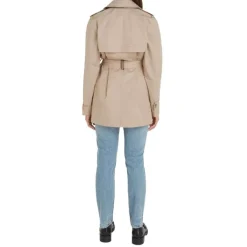 Tommy Hilfiger Frakker*Cotton Short Trench Beige