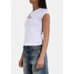 Diesel T-Shirts*Cotton Stretch T-Angie T-shirt Hvid