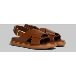 Marni Sandaler*Crisscross Fussbett Sandal Brun