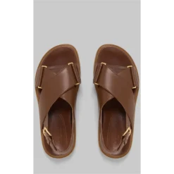 Marni Sandaler*Crisscross Fussbett Sandal Brun