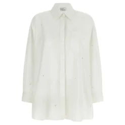 Giuseppe Di Morabito Bluser & Skjorter*Crystal-Embellished Poplin Shirt Hvid