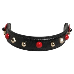 Dolce & Gabbana Tilbehør Til Tasker*Dekoreret læderskulderrem Sort