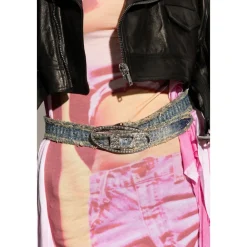 Diesel Bælter*Denim Bælte B-1DR STRASS Blå