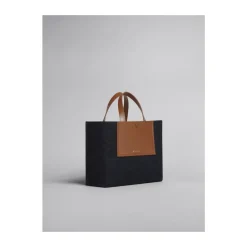 Marni Indkøbstasker*Denim Brun Skuldertaske Multifarvet