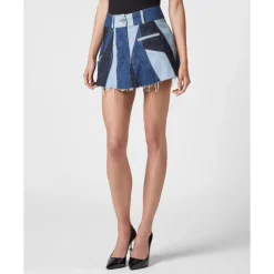 Philipp Plein Nederdele*Denim Mini Skirt Blå
