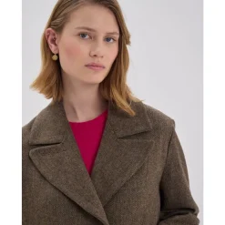 Ines de la Fressange Paris Frakker*Denise Brown Uld Herringbone Frakke Brun