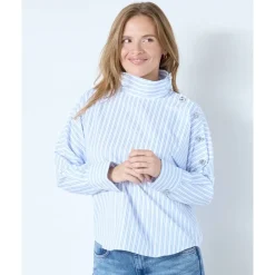 Co'Couture Bluser & Skjorter*DevinCC AsymCC Button Blouse Blå