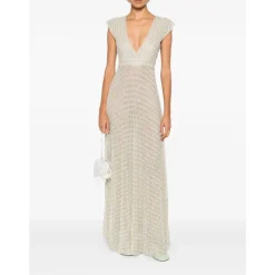 Forte Forte Kjoler*Diamond Plisseret Jersey Kjole Beige