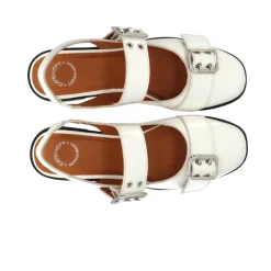 Cashott Ballerina Sko*DIANA Mary Jane Patent Ballerinas Off White Hvid