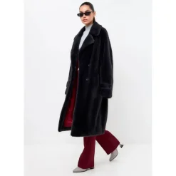 Cesare Gaspari Frakker*Dobbeltknappet Fuskepelsfrakke Miriam Grå