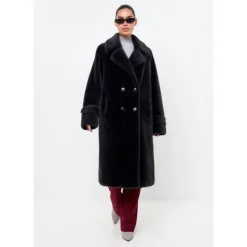 Cesare Gaspari Frakker*Dobbeltknappet Fuskepelsfrakke Miriam Grå