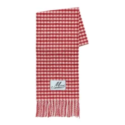 Marni Tørklæder*Double Check Wool And Mohair Scarf Rød