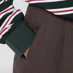 Dunst Bukser*Double Plisseret Bred Chino Slacks Brun