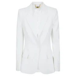 Elisabetta Franchi Jakker*Double-Layer Stretch Crepe Jakke Hvid