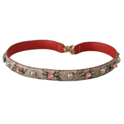 Dolce & Gabbana Tilbehør Til Tasker*Eksotisk Læder Studded Rem Beige