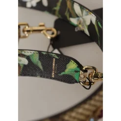 Dolce & Gabbana Tilbehør Til Tasker*Eksotisk Læder Krystaller Vendbar Strop Beige