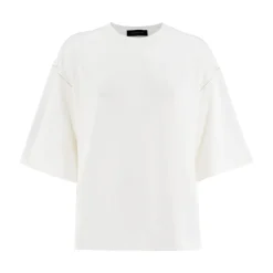 Fabiana Filippi T-Shirts*Elegant Diamantbroderet T-shirt Hvid