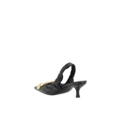 Balenciaga Pumps*Elegant Læder Slingback Kitten Heel Pumps Sort