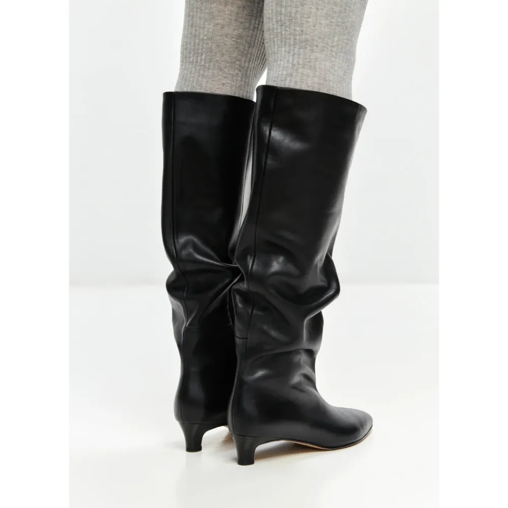 Cesare Gaspari Støvler*Elegant Læder Støvle til Knæet Sort