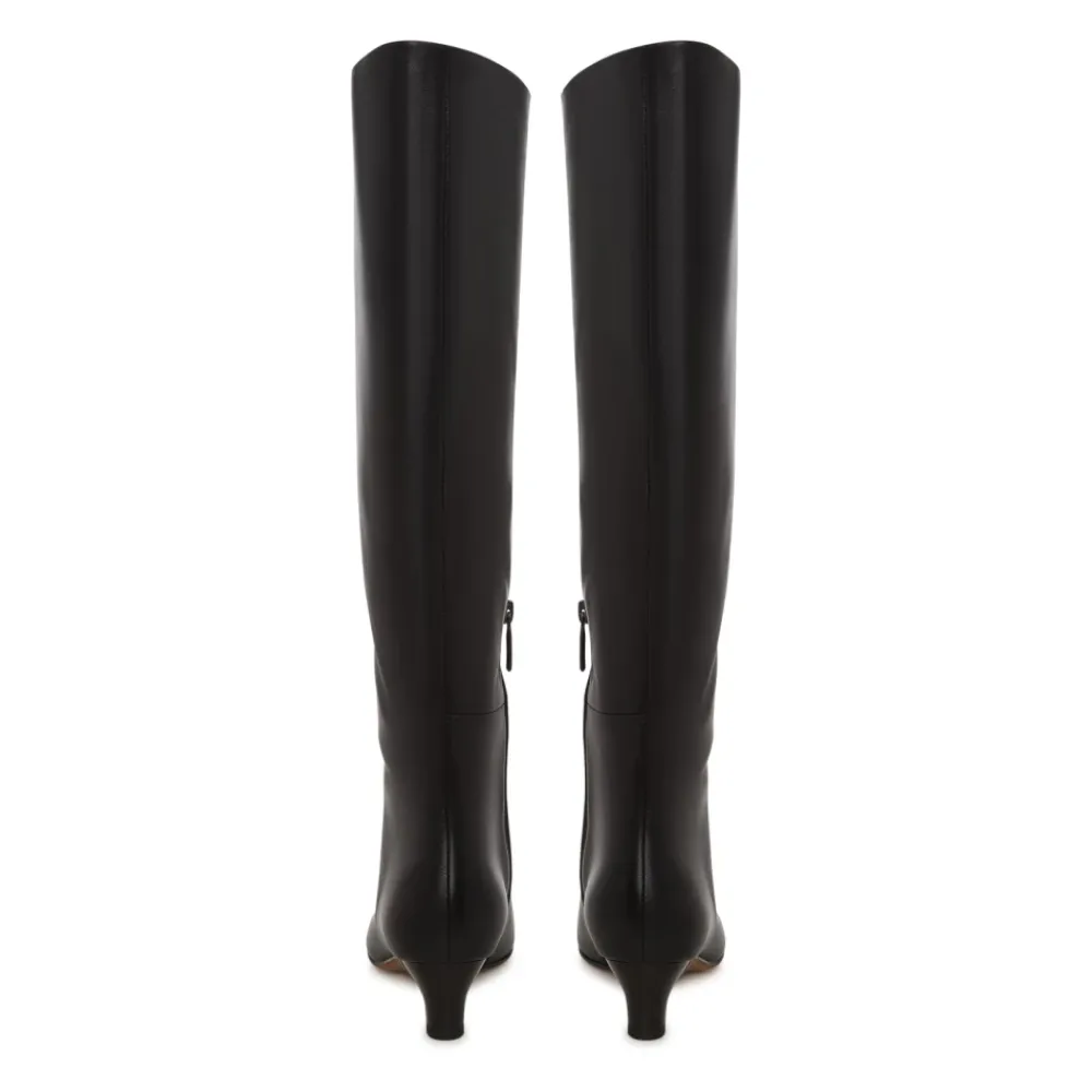 Cesare Gaspari Støvler*Elegant Læder Støvle til Knæet Sort