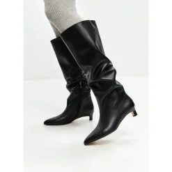 Cesare Gaspari Støvler*Elegant Læder Støvle til Knæet Sort