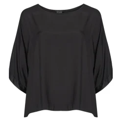 Pont Neuf Bluser & Skjorter*Elegant Oversize Bluse med Draperede Ærmer Sort