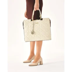 Kazar Laptop Tasker*Elegant quiltet lædertaske Beige