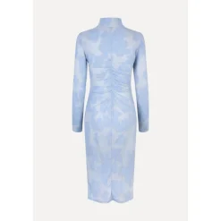 Stine Goya Kjoler*Elegant Ruched Turtleneck Kjole med Lynlås Multifarvet