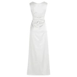 vera mont Kjoler*Elegant Rynket Aftenkjole Hvid