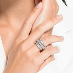 Swarovski Smykker*Elegant Twist Ring Smykkestykke Grå