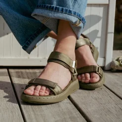 Woden Sandaler*Elegante flade sandaler med Natural Soft Technology Grøn