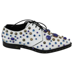 Dolce & Gabbana Snøresko*Elegante e ldersko med krystaller Hvid