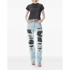 Alexander Wang T-Shirts*Embellished Logo T-Shirt Sort