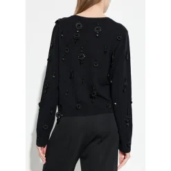 Tory Burch Striktrøjer & Sweatere*Embellished Wool Cardigan Sort