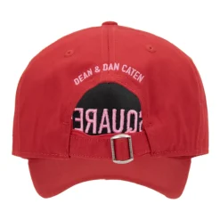 Dsquared2 Huer & Kasketter*Embossed Logo Baseball Cap Fibbia Rød
