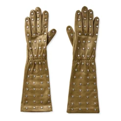 Bottega Veneta Handsker*Embossed Logo Studs Læderhandsker Grøn