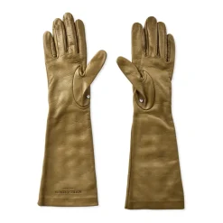 Bottega Veneta Handsker*Embossed Logo Studs Læderhandsker Grøn