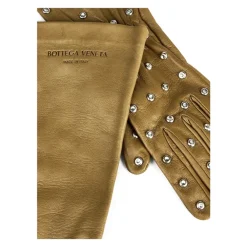 Bottega Veneta Handsker*Embossed Logo Studs Læderhandsker Grøn