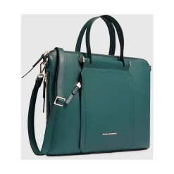 Piquadro Laptop Tasker*Expandable, slim women's laptop bag with iPad® compartment, shock absorbing and RFID protection Grøn