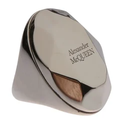 Alexander McQueen Smykker*Facetteret Sten Tyk Båndring Grå