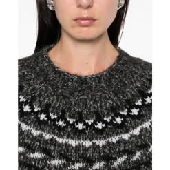 P.A.R.O.S.H. Striktrøjer & Sweatere*Fair Isle Crew Neck Sweater Grå