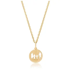 Frk. Lisberg Smykker*Familie Halskæde med 14K d Vedhæng Gul